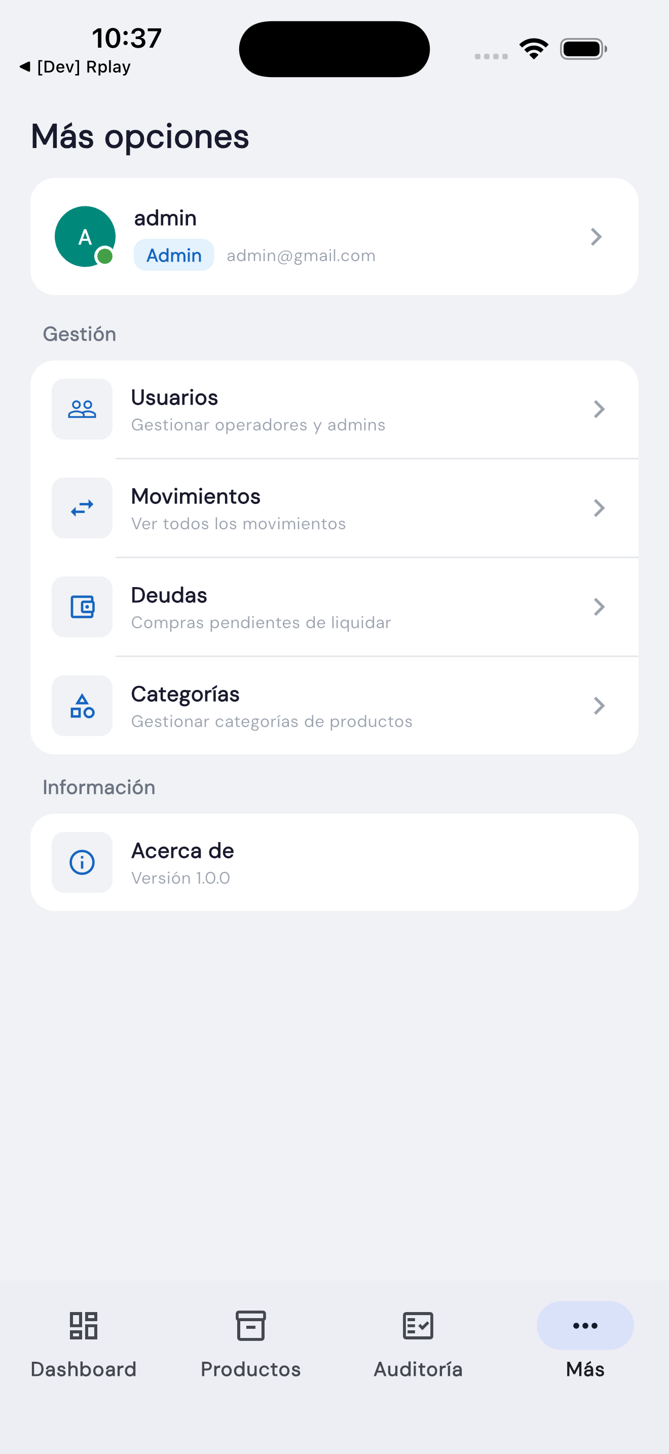 Stock Tracker Settings