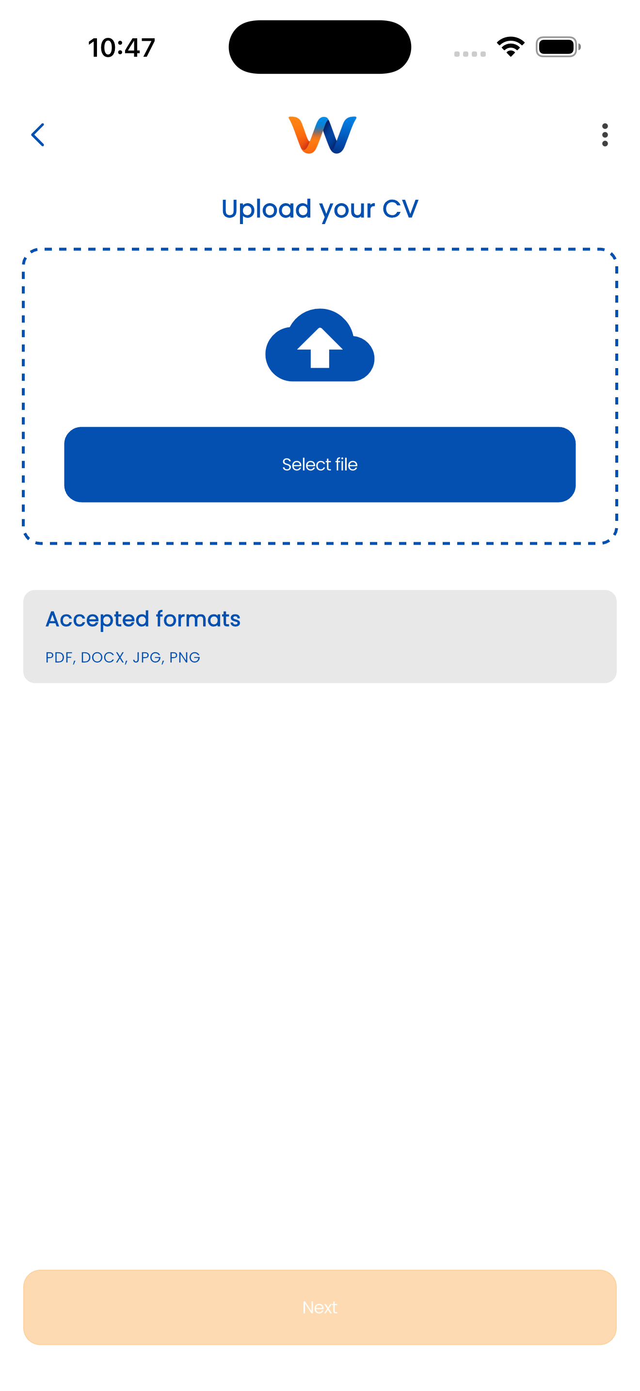 Work Connect CV Upload