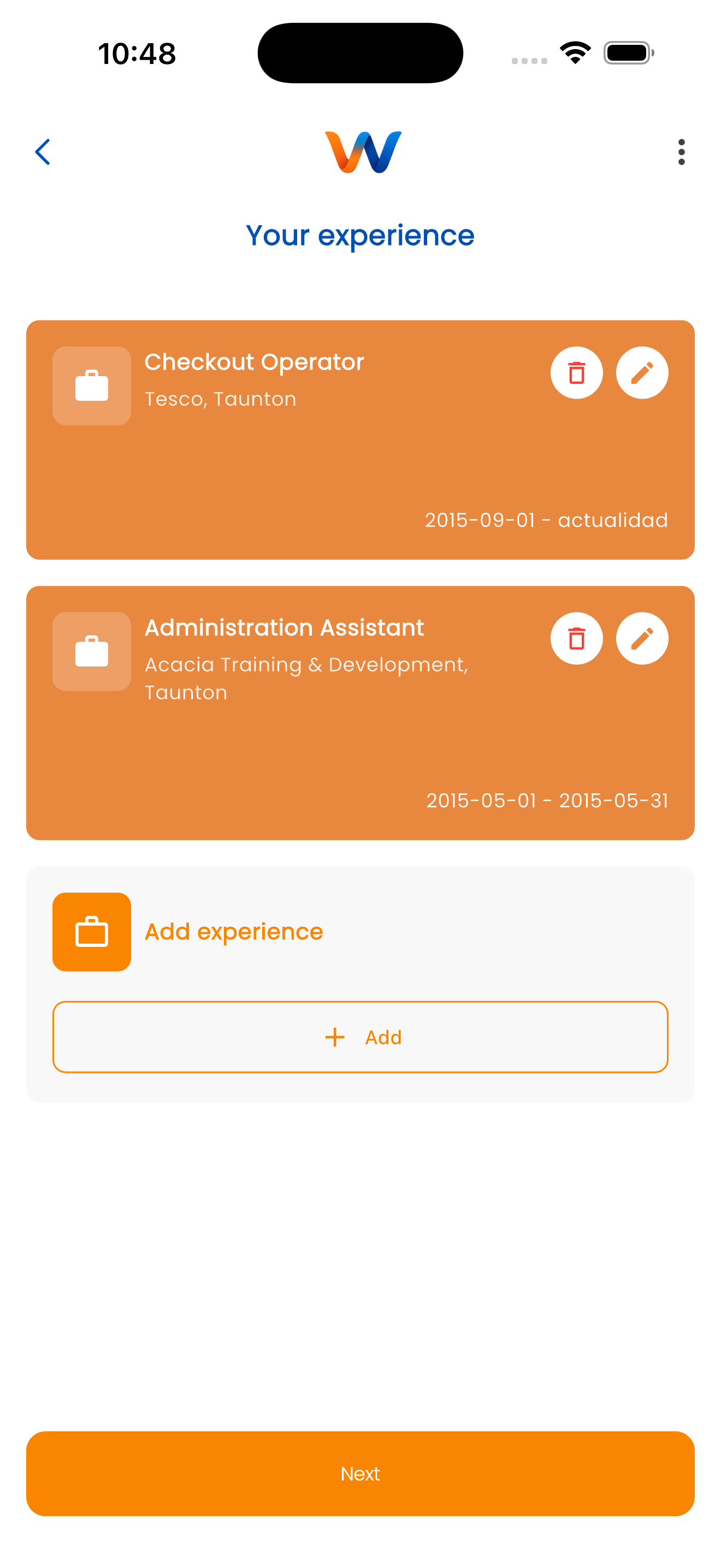 Work Connect Experience